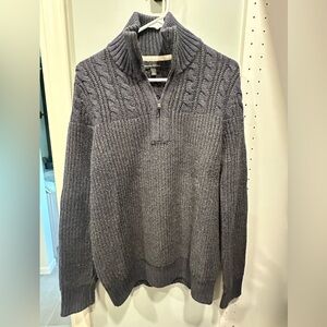 Banana Republic, half zip sweater, blue-gray heather